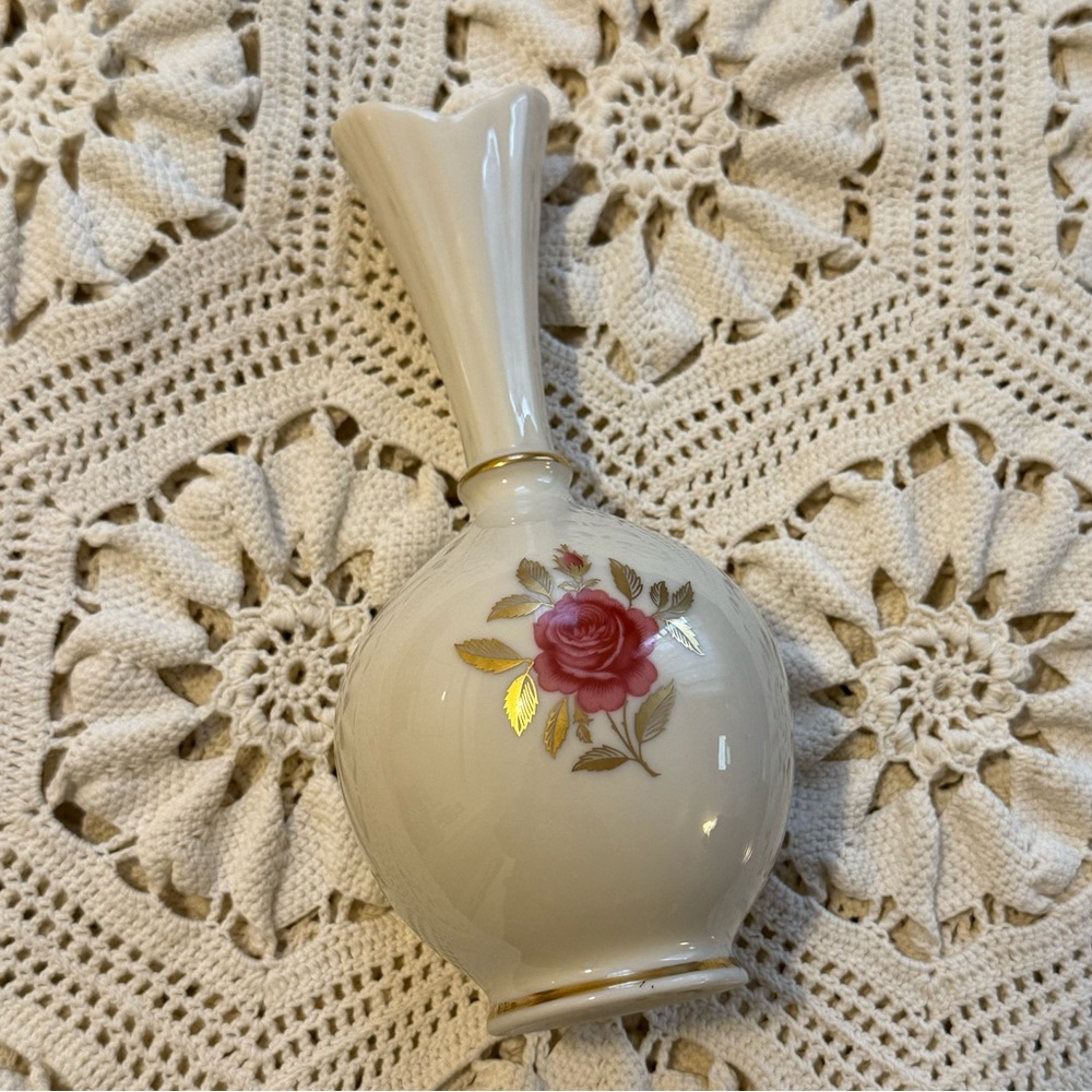 Lenox 8” Bud Vase with Gold Trim